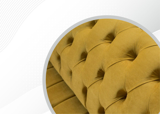 Sofa 2 Seater Design Sofas Upholstery Modern Seat Fabric Yellow Two-seater new Couch