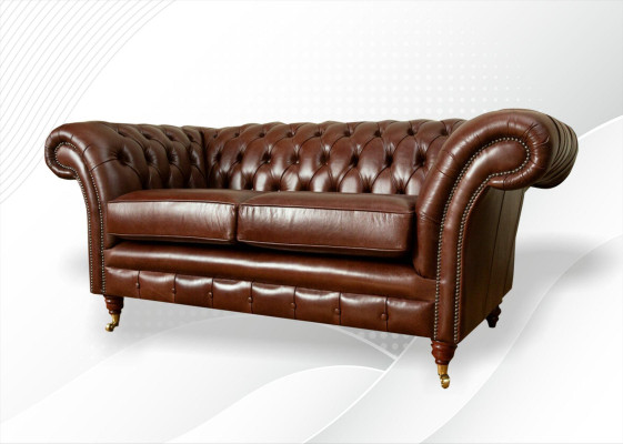 Chesterfield Sofa 2 Seater Upholstery Design Couches Sofas Suite Original Brown
