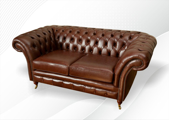 Chesterfield Sofa 2 Seater Upholstery Design Couches Sofas Suite Original Brown