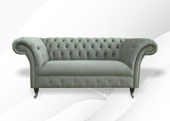 Chesterfield Sofa Couch Upholstery Sofas Classic r 2Seater Leather Fabric Textile new