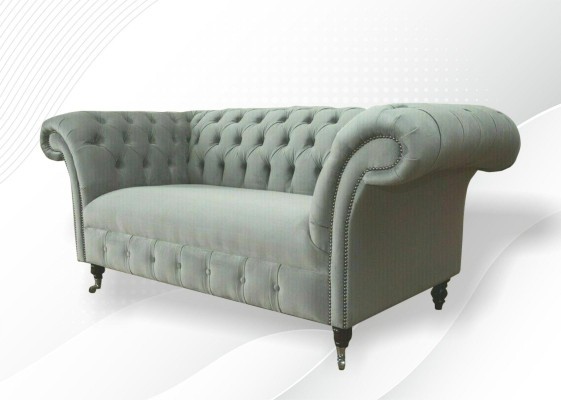 Chesterfield Sofa Couch Upholstery Sofas Classic r 2Seater Leather Fabric Textile new