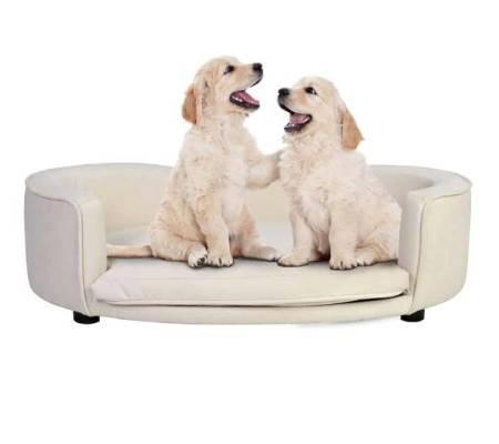 Large Dog Bed White Dog Upholstery Textile Dog Sofa Furniture Fabric Couches new