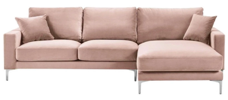 Pink Corner sofa Fabric Living room Design Couches Upholstery Sofa Sofas Corner suite new