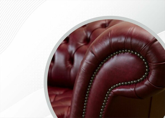 Red Big Sofa Couch Chesterfield 265cm XXL Upholstery Sofas 4er Leather Textile new