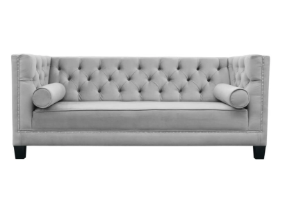 Luxury Gray Chesterfield Velvet Three Seater Upholstery Furniture Hotel Living room Practice