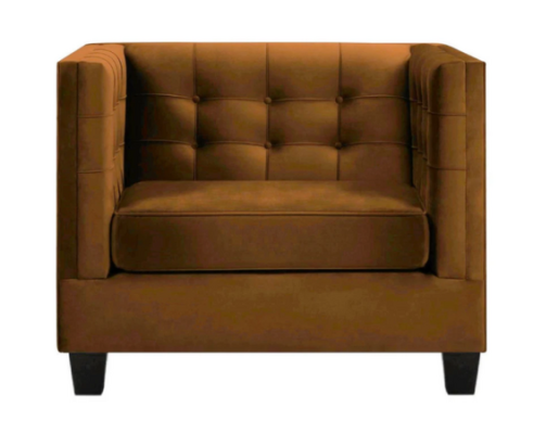 Modern Armchair Chesterfield Textile Fabric Brown Creative Furniture Living room