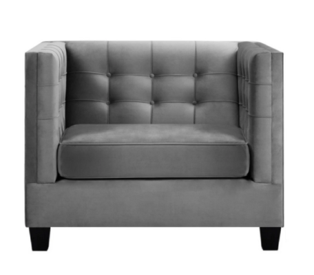 Armchair Chesterfield Textile Fabric Gray new Living room Modern Creative