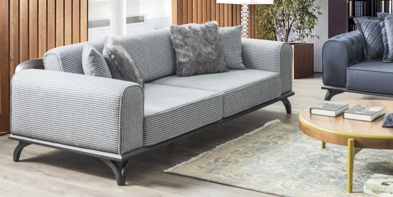 Three Seater Couch Sofa 227cm Sofa Couches Upholstery Furniture Textile Fabric