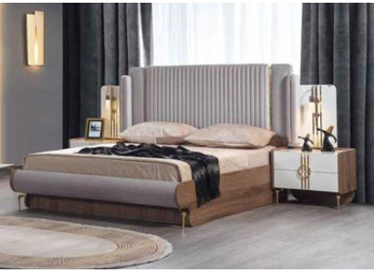 Modern Bed Luxurious Design Upholstered furniture Bed frame from genuine