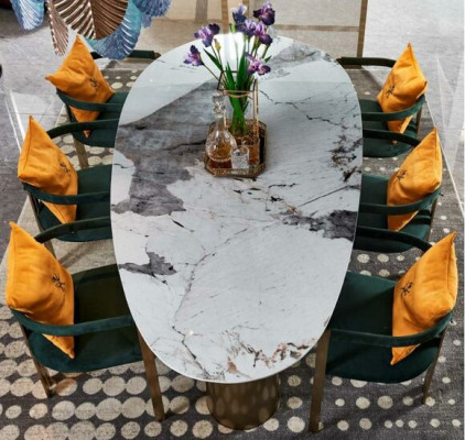 Dining table 6 Chairs Modern Design Furniture Luxury Dining room Table Chair