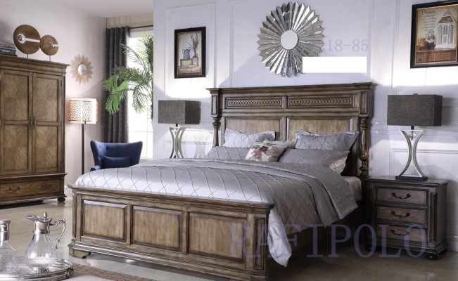 Country House Designer Furniture Bed Double Bedroom 180x200cm Beds Wilhelminian style