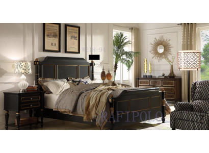 Bedroom Wooden bed Real Wood Bed Hotel 180x200 Style Solid Furniture Beds