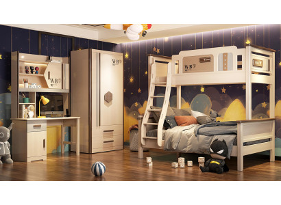 Bedroom Youth Children Room Set Modern Wardrobe Chest of drawers Table new 2-piece.