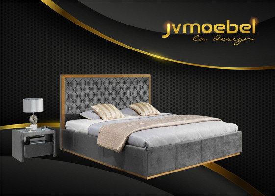 Luxury Bed Textile 2x Bedside table 3 pieces. Bedroom Set Furniture Beds Bed frame