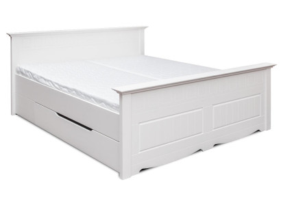 Double bed Bed Bed frame Beds Marriage bed Upholstered bed Wood Furniture White Farmers