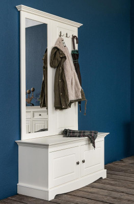 Country house farmer's coat rack, wooden stand, wardrobe, shoe cabinet, 2 pieces. Cabinets