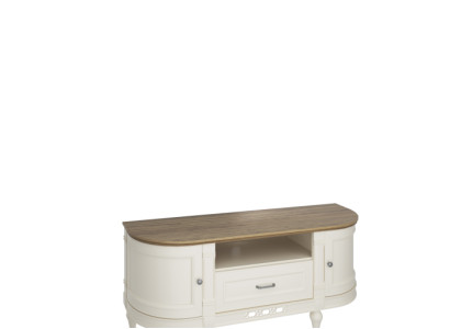 Elegant white TV wardrobe made from natural wood: functionality and style for your interior