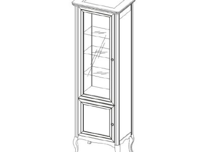 Wardrobe Real Wood Solid wood Classic Display case showcase cabinet model PR-W 1-2