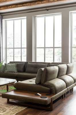 Stylish L-shaped corner sofa in a modern and luxurious style
