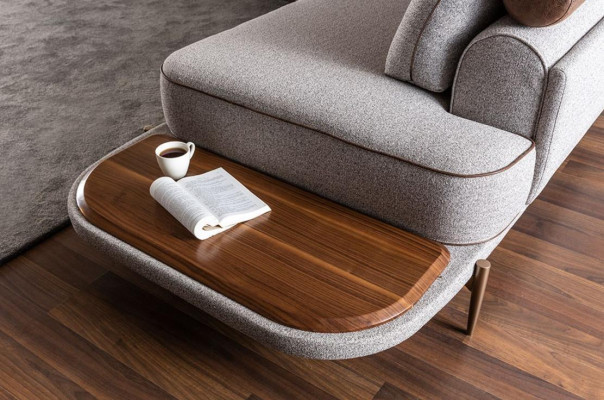 Corner sofa Fabric sofa L-shape Sofa Fabric Sofas Gray Modern Table Living landscape