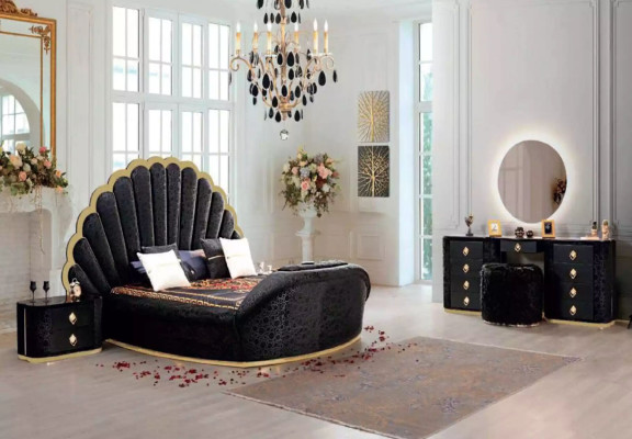 Modern luxurious bedroom furniture made from high-quality fabric and sturdy wood