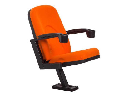 Modern Armchair Armchair Sofa 1 Seater for Theater Cinema Design Luxury Orange Textile