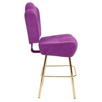 Modern Purple Chair Designer Bar Stool Textile Stylish Luxury Furniture Stool