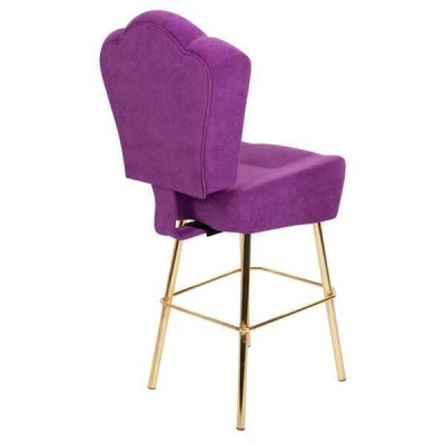 Modern Purple Chair Designer Bar Stool Textile Stylish Luxury Furniture Stool