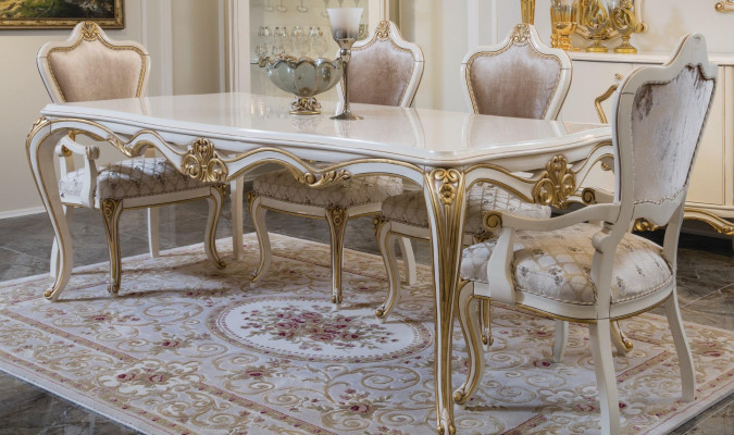 Dining room Dining table Chair Set Group Suite Table Suite Luxury 5-piece.