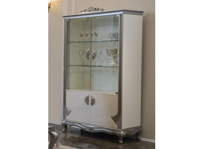 Display case Luxury Wood Cabinets Italian Furniture Living room Sideboard Glass