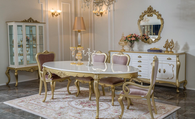 Dining table Luxury Table Luxury wooden table Italy Dining room Tables Classic Furniture