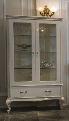 Classic Showcases Sideboard Display case Glass Cabinets Italy Furniture Wood