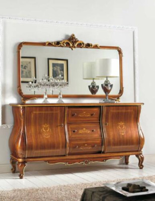 Sideboard with Mirror Sideboard Sideboards Wood Wardrobe Furniture Chests of drawers Brown new