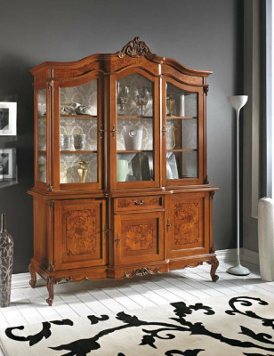 Showcases Glass Wardrobe Display case Living room Wood Sideboard Italian Furniture Shelf