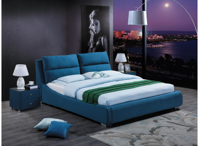 Design leather bed bedroom 3 pieces. Set 2x Bedside table Luxury Beds Furniture