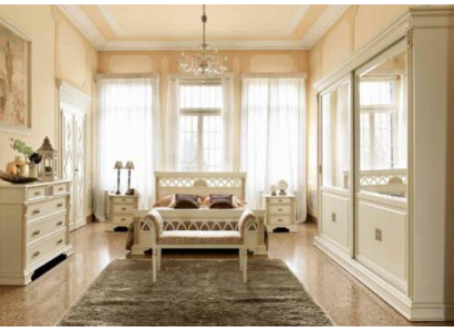 Bedroom Set Design Modern Luxury Bed + 2x Bedside table Solid wood