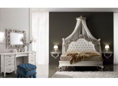 Bedroom Complete Set Royal Baroque Bed Dressing table Bedside table 6 pieces.