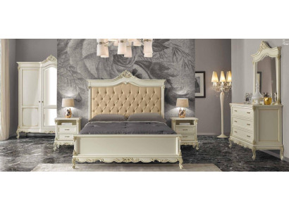 Italian Baroque Style Furniture Bedroom 5pcs. Set Bed Sideboard Bedside tables