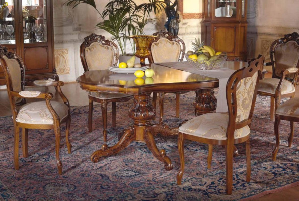 Classic r Luxury Table Wood Tables Baroque Rococo Deco Antique Style Dining Living