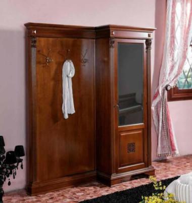 Hall coat rack set with wardrobe and panel hallway country house furniture