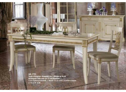 Classic r Dining table Table Solid wood Dining room Suite + 4x Chair Set Chairs Baroque