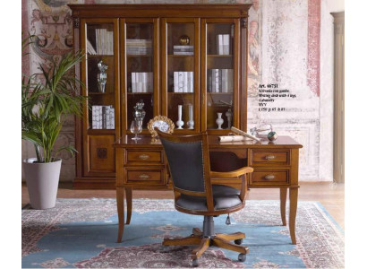 Office Set Furnishings Desk Table Executive Chair Armchair 2-piece Set Baroque