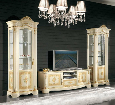 Living room 2x Display case Wall unit Cabinets Design tv showcase set 3-piece Wardrobe new