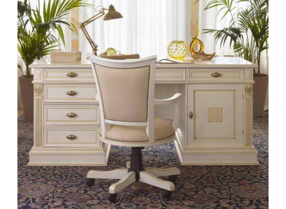 Office set Desk Executive Chair Complete Office Baroque Rococo 2-piece. Solid wood set