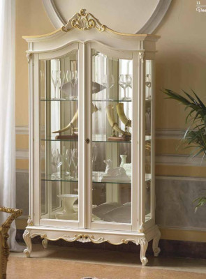Display case Wardrobe Showcases Living room Solid wood Cabinets Design Baroque Rococo White new
