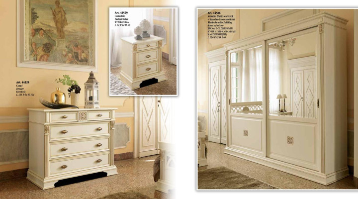 Bed + 2x Bedside table 3 pcs. Bedroom Set Solid wood Designer Luxury Bedroom Baroque