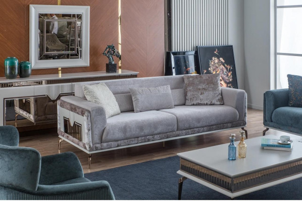 Design Living room Set Sofas Armchair Modern Coffee table 3+3+1 Coffee table