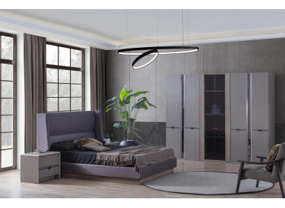 Bedroom Set Bed Clothes cupboards Wardrobe Beds 2x Bedside tables 4pcs.