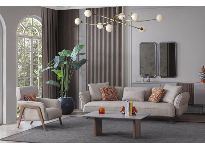 Luxury Modern Living room Set 4 pieces. Sofa 4 Seater Armchair Coffee table Suite
