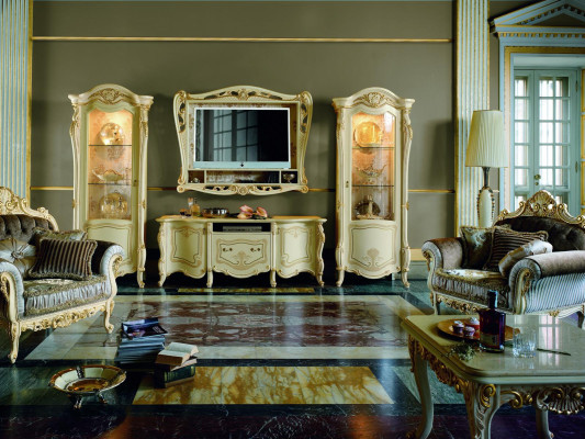 Design Wall unit Sideboard 2x Wardrobe TV cabinet tv Frame Sideboard 4 pcs. Set display case